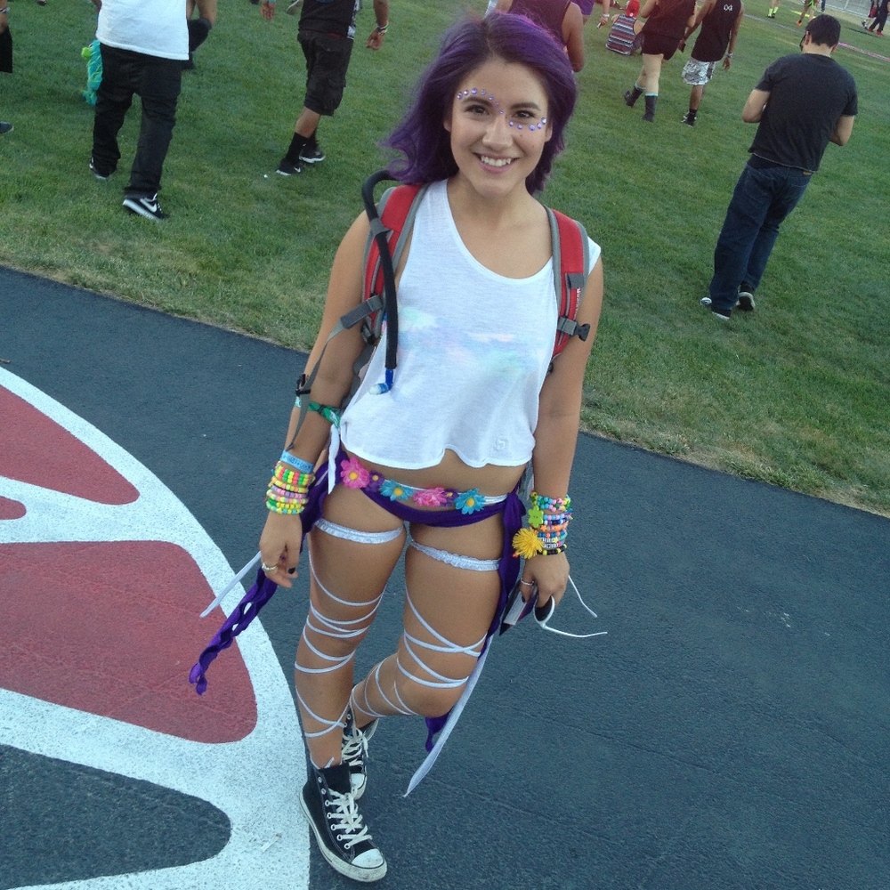 Purple, Low Rise Tie Rave Bottoms